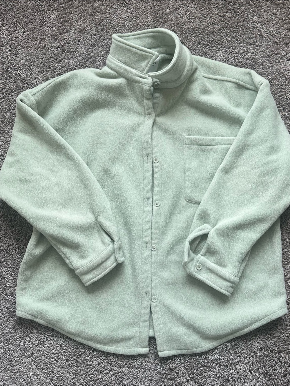 Le Lis Mint Green Fleece Button-Front Jacket